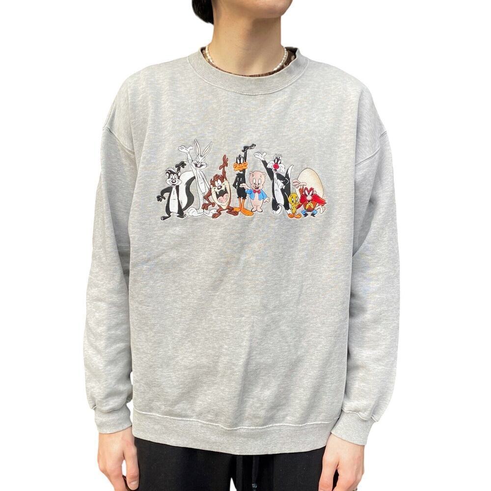 Vintage 1997 Warner Bros Studio LOONEY TUNES Embroidered Sweatshirt large